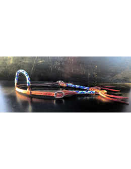 One Ear Headstall Blue Beads