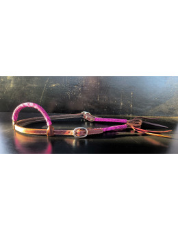 One Ear Headstall Pink Beads