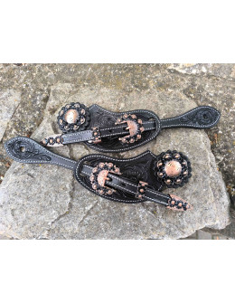 ladies spur straps CopperBlack